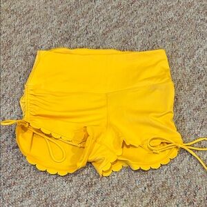 FP Movement Yellow Women's Scalloped Shorts